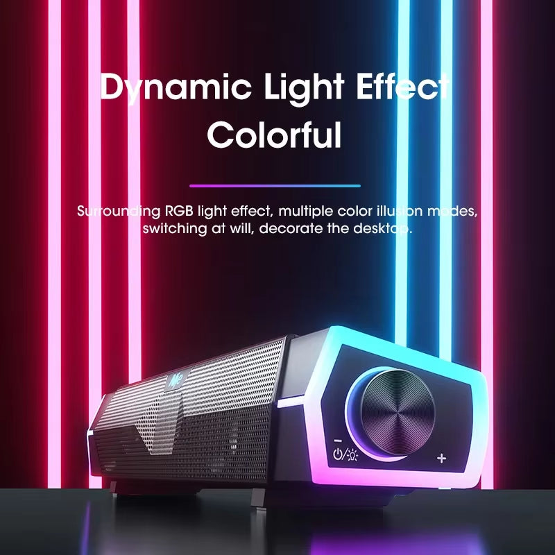 4D Computer Speakers Bluetooth 5.0 Wired Loudspeaker Surround Soundbar Speaker Stereo Subwoofer Sound Bar for Laptop Notebook PC